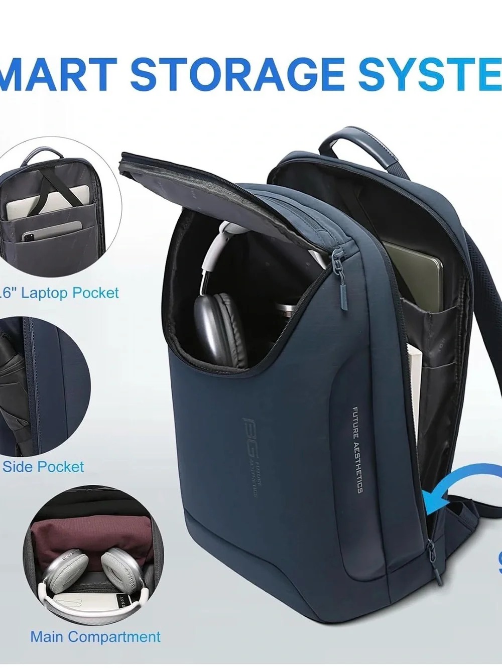 BANGE Ergonomic Anti-Theft Laptop Backpack